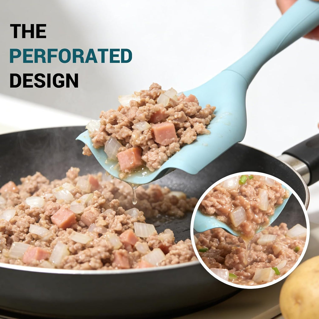 2Pack Meat Chopper Mincing Spatula, Silicone Grinder for Ground Beef