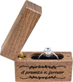 Wooden Engagement Ring Box Small Slim Proposal Wedding Ring Case