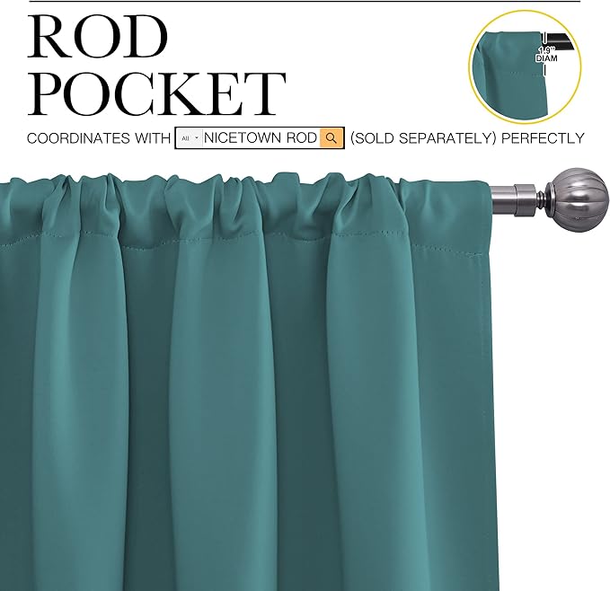 NICETOWN Bedroom Curtains, Three Pass Microfiber Noise Reducing Thermal - Image 3