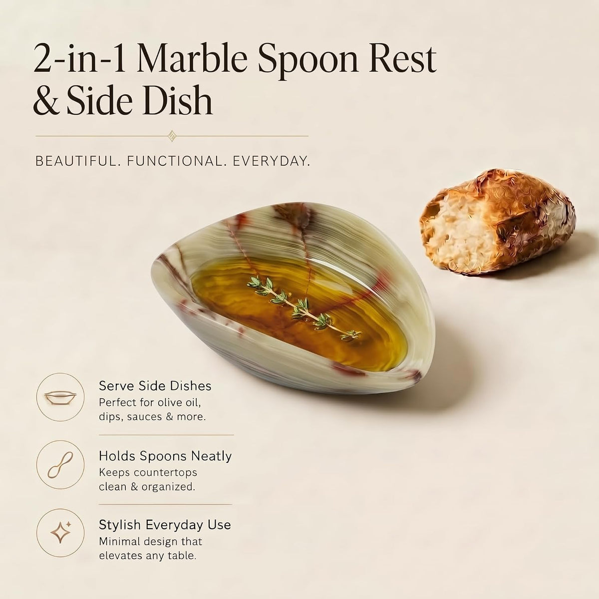 Marble Coffee Spoon Rest Small for Coffee Bar Accessories