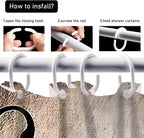 AZHM 4pcs Inspirational Quotes Shower Curtain Set with Rugs and Accessories