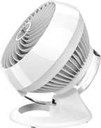 Vornado 460 Small Desk Fan with 3 Speed Settings, Adjustable Tilt Chrome Glide Bar, for Bedroom, Office, Home, Air Circulation up to 70 Feet, Quiet Table Fan, White