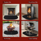 SUNICO 1 MM Fire Resistant Rugs for Fireplace, 2'7.5'' x 1'7.7'', Black