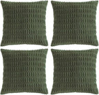 Fancy Homi 4 Packs Boho Olive Green Decorative Throw Pillow Covers 20x20 Inch by Fancy+Homi