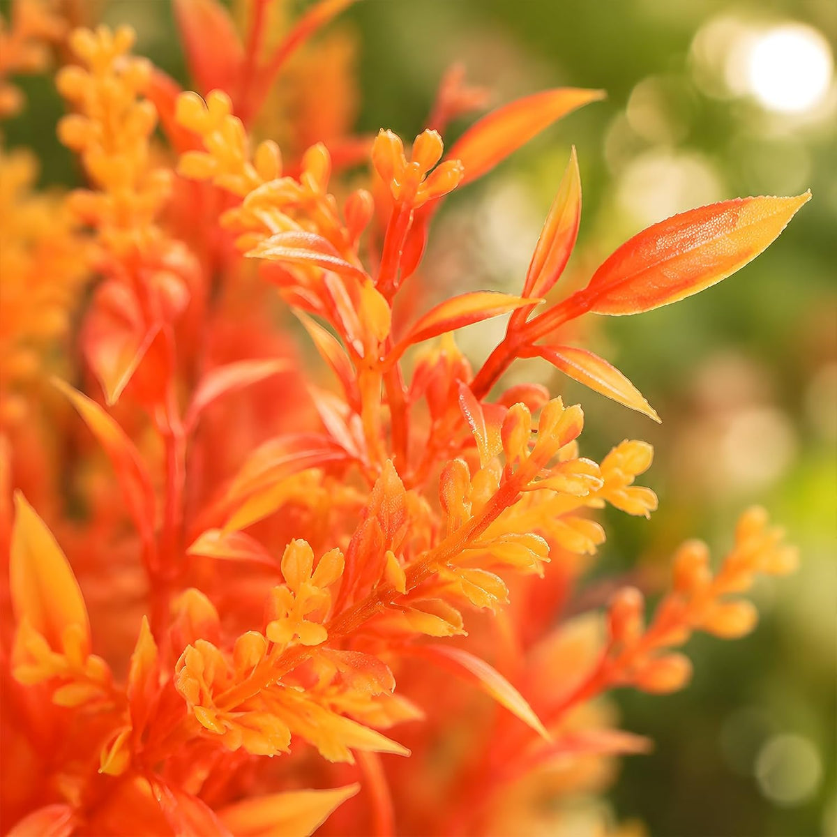 CLEANGOR 24 Pcs Artificial Fall Lavender Flowers for Outdoors (Orange)