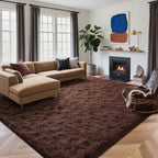 5x7 Ft Brown Shag Rugs for Bedroom Living Room, Ultra Soft Fluffy Furry Area by Cuzwlovita