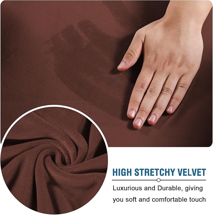 H.VERSAILTEX Rich Velvet Stretch 2 Piece Cover Chair Slipcover Sofa Cover - Image 5