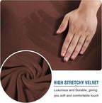 H.VERSAILTEX Modern Velvet Plush 4 Piece High Stretch Sofa Slipcover Furniture - Image 5