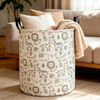 CLOCOR Laundry Basket,Collapsible Storage Baskets,Room Decor,Gift Basket（Green Animals