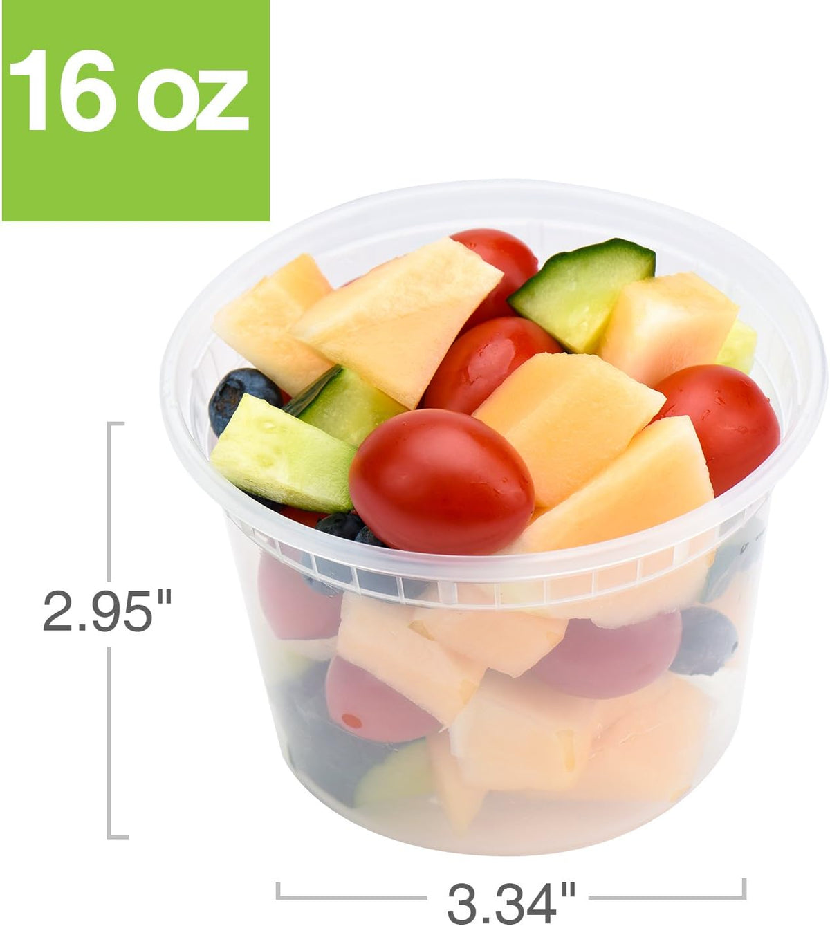 Glotoch Express 24 Sets 16 oz Deli Containers with Lids,Leakproof&BPA-Free