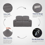 PureFit Super Stretch Loveseat Recliner Sofa Couch Cover - Image 3
