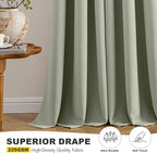 MIULEE Sage Green Blackout Curtains - Image 5