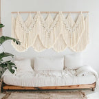 Macrame Wall Hanging Wedding Hanger Tassel Knotting Boho Decor 47"W*25"L