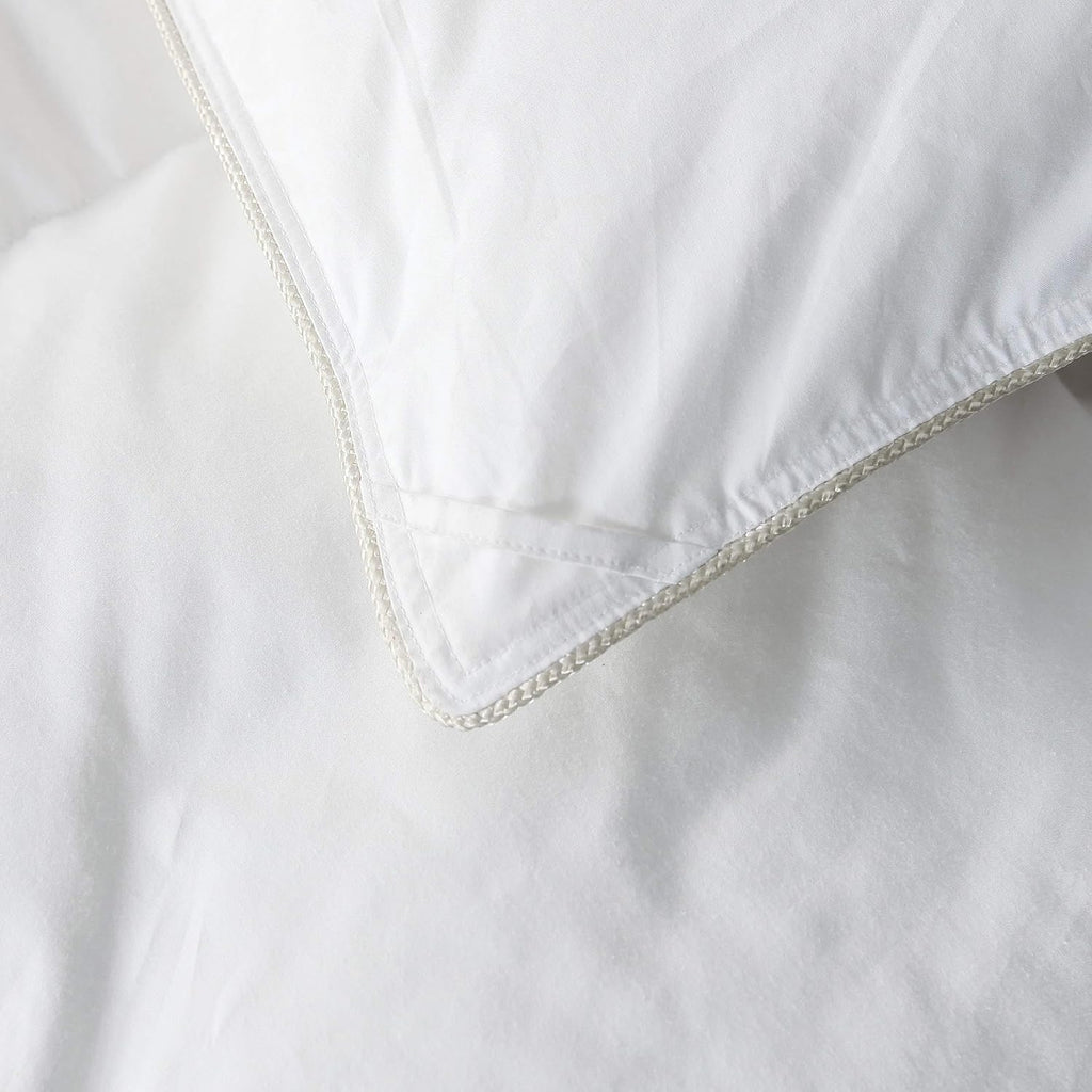Luxurious Goose Feather Down Fiber Comforter King Size, Extra Fluffy Duvet Insert, Ultra-Soft, Breathable, Baffle Box Design, All Season Hotel Luxury (Palatial King 120" x 98" White)