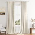 Guken 100% Blackout Linen Curtains 96 Inch Length 2 Panels Set by Guken