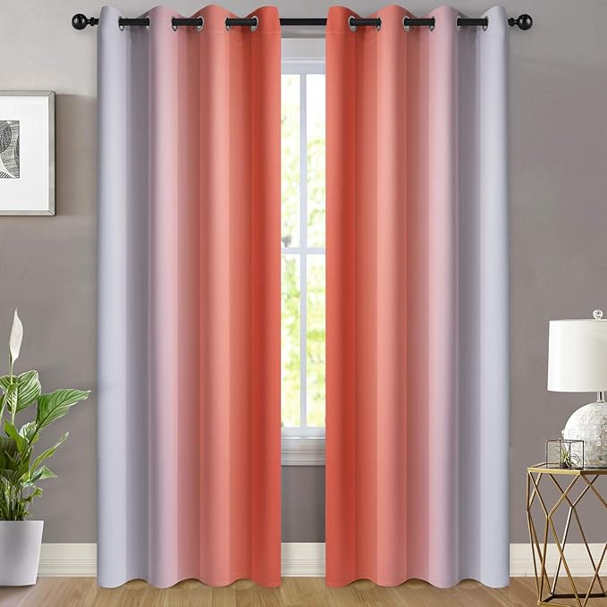 Yakamok Light Blocking Ombre Curtains, Room Darkening Window Drapes - Image 2