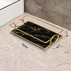 Toilet Tank Tray Black Gold Glass Bathroom Vanity Organizer