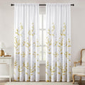 HOMEIDEAS Non-See-Through Gold and White Privacy Sheer Curtains 52 X 96 Inches by HOMEIDEAS