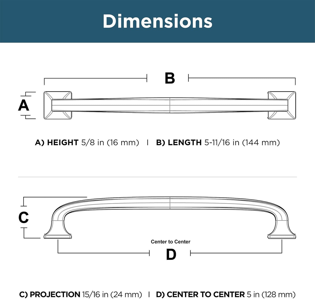 Franklin Brass (10-Pack) – Champagne Bronze Cabinet Handles, 5-1/16 Inch Hole Center, Pulls for Drawers, Kitchen Cabinet Door, Dressers | Lombard