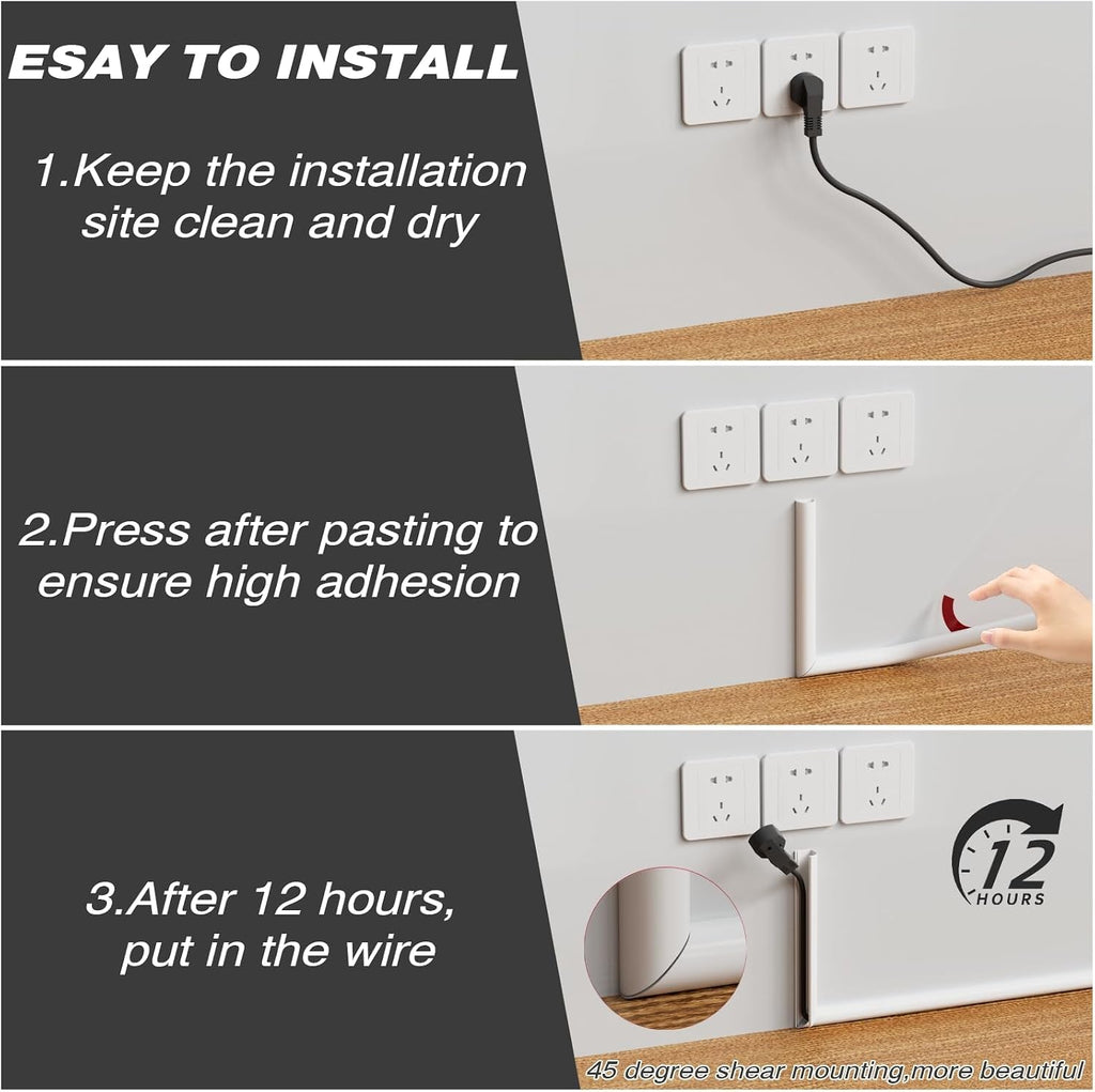 78” Silicone TV Cord Hider for Wall Mounted TV, Self-Adhesive Cable Raceway