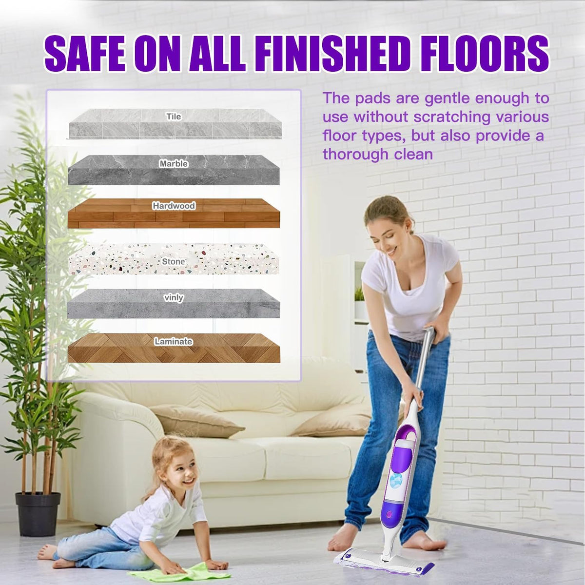 40 Count Thickened Disposable Power Mop Pads Refills for Swiffer PowerMop