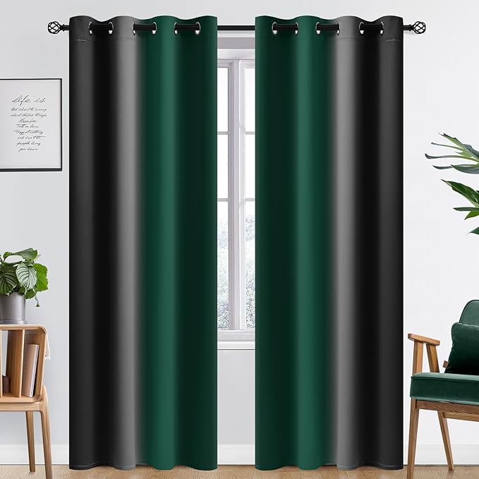 SimpleHome Ombre Room Darkening Curtains 84 inches Length - Image 2