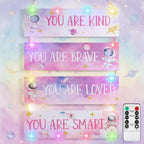 Yookeer 4 Pcs Space Room Decor for Kids Boys Outer Space Wall Art Decor