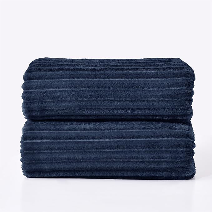 BEDELITE Fleece Throw Blanket for Couch – 3D Ribbed Jacquard Soft and Warm - Image 7