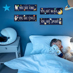 Yookeer 4 Pcs Space Room Decor for Kids Boys Outer Space Wall Art Decor