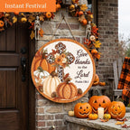 Give Thanks to the Lord Fall Decorations Sign for Home, Fall Christian Sign