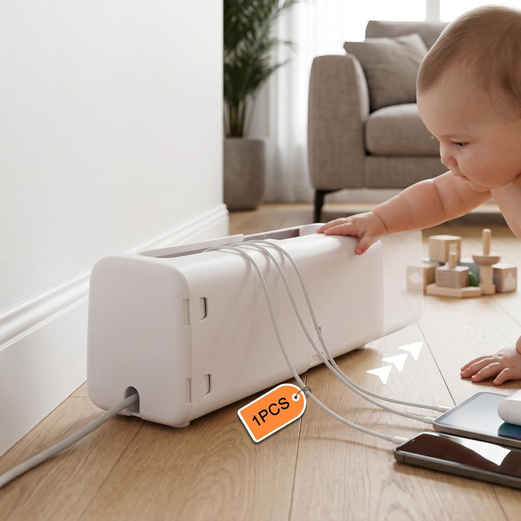 Power Strip Cover Box, Baby Proof Surge Protector Cover, Large Cable Management Box for Cords & Cables, Childproof Electrical Safety for Toddlers(1 Pack)