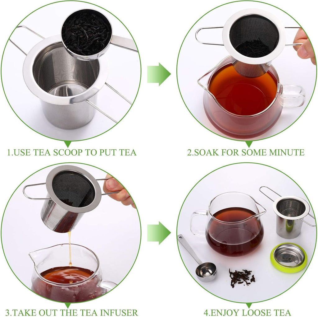 Patelai 2 Pcs Tea Infusers with Scoop Tea Infusers for Loose Teas