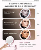 8" Wall Mounted lighted Makeup Mirror,Double Sided 1x/10x Magnifying Mirror