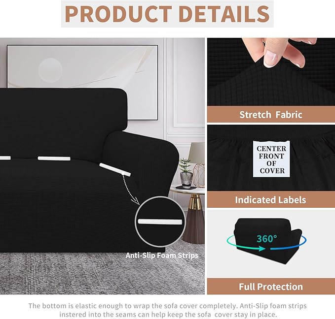 Easy-Going 100% Waterproof Oversized Loveseat Couch Cover, Dual Waterproof Sofa - Image 4