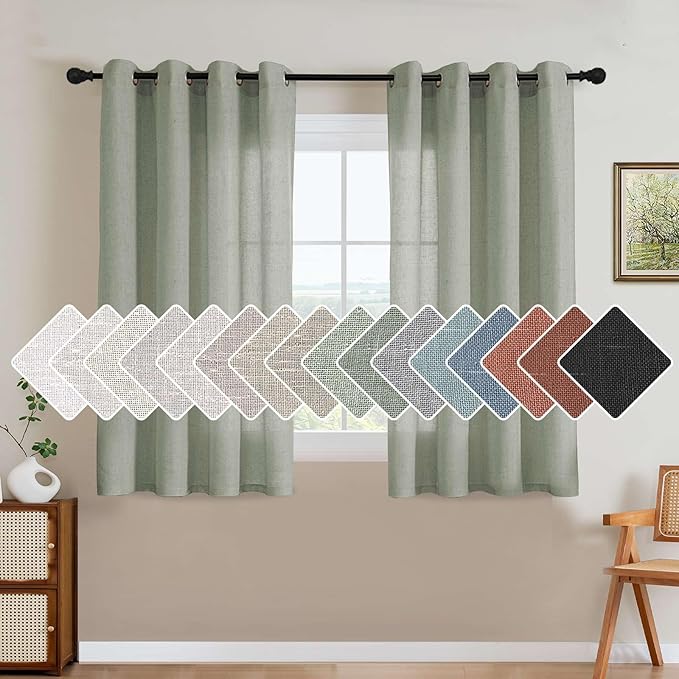 H.VERSAILTEX Living Room Linen Curtains Nickel Grommet Curtains Energy Saving by HVERSAILTEX