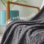 Exclusivo Mezcla Dark Grey Fleece Throw Blanket - Image 3