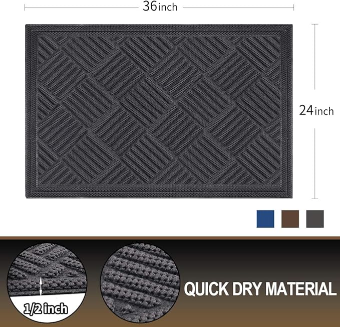 Mibao Front Door Mat, Dirt Trapper Welcome Mat - Image 2