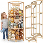 Corner Stuffed Animal Storage, Large Wooden Plush Toy Storage Zoo
