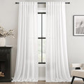 Linen White Curtains 84 inches Long by Jolilight