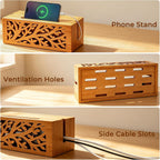 Wood Cable Management Box, Cable Cover Box & Decorative Cord Hider Box