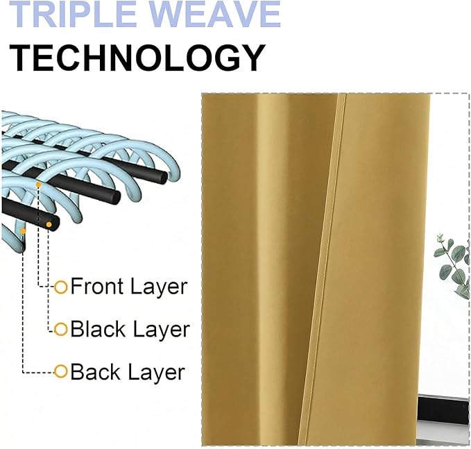 Simplebrand Ava Bright Gold Blackout Curtains - Image 5