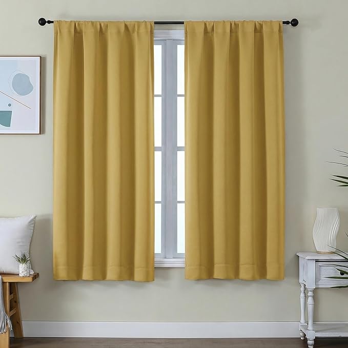 Simplebrand Ava Bright Gold Blackout Curtains by Simplebrand