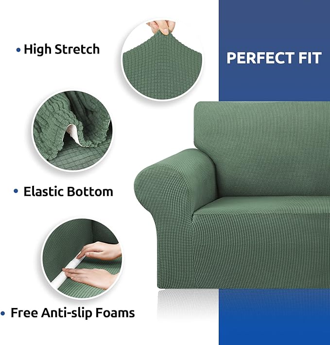 KEKUOU Stretch Single Sofa Slipcover 1 Piece Couch Sofa Cover Furniture - Image 3