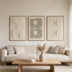 Thalasse Large 3-Piece 3D Textured Wall Art for Living Room, 24x36 Inch