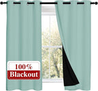 NICETOWN 100% Blackout Curtains 54 inches Long, Double-Deck Completely Blackout by NICETOWN