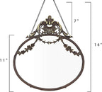 Creative Co-Op Pewter Framed Wall Mirror with Decorative Chain and Antique Finish, Bronze