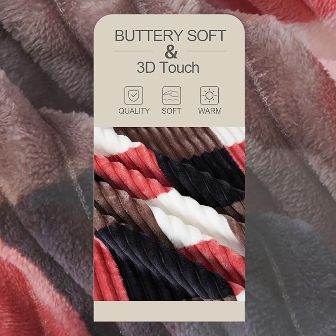 PU MEI Sherpa Blanket Twin Plaid Thick Bed Blanket, 60”*80” Super Soft Flannel - Image 6