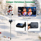 4 Pack Solar Snowman Christmas Decorations Outdoor, Snowman Yard Decor