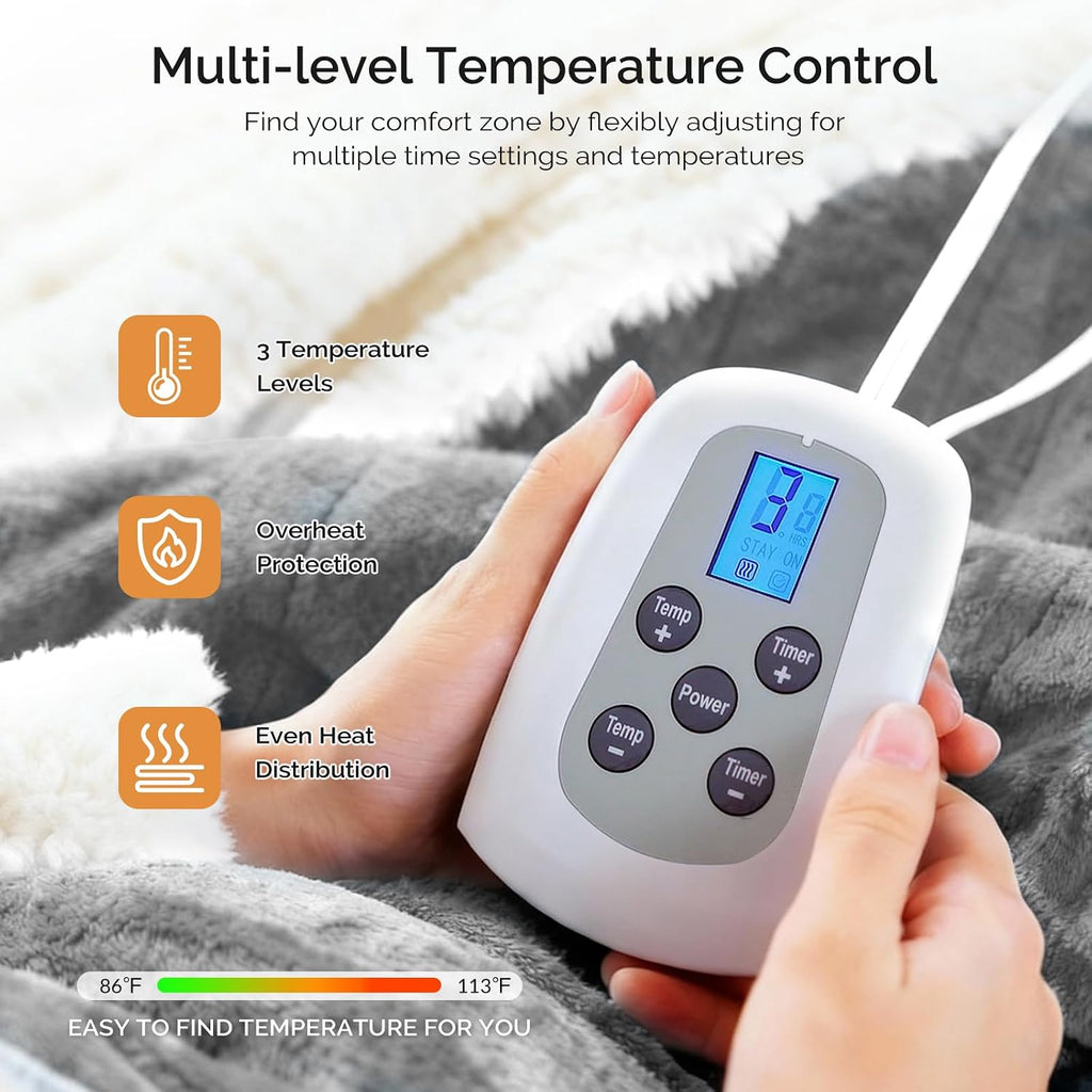Heated Blanket Electric Blanket Twin 62"x84" Fast Heating