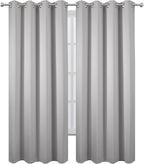 LEMOMO Blackout Curtains 52 x 108 inch/Light Grey Curtains Set of 2 - Image 2